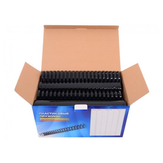 Пластиковые пружины Office Kit A4 12мм черный