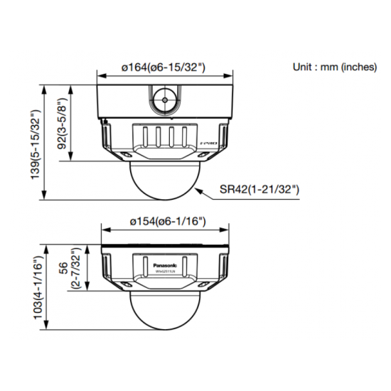 Купольная IP камера Panasonic WV-S2211L