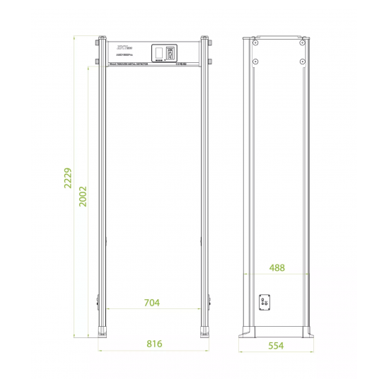 ZKTeco AMD1800 Pro (IP65) стационарный арочный металлодетектор, уличный ZKTeco AMD1800 PRO