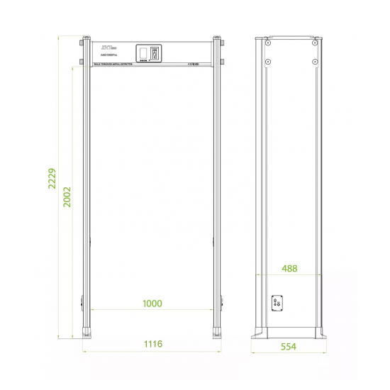 ZKTeco AMD1800 Pro IP65 (1000 мм) стационарный арочный металлодетектор, уличный ZKTeco AMD1800 Pro IP65